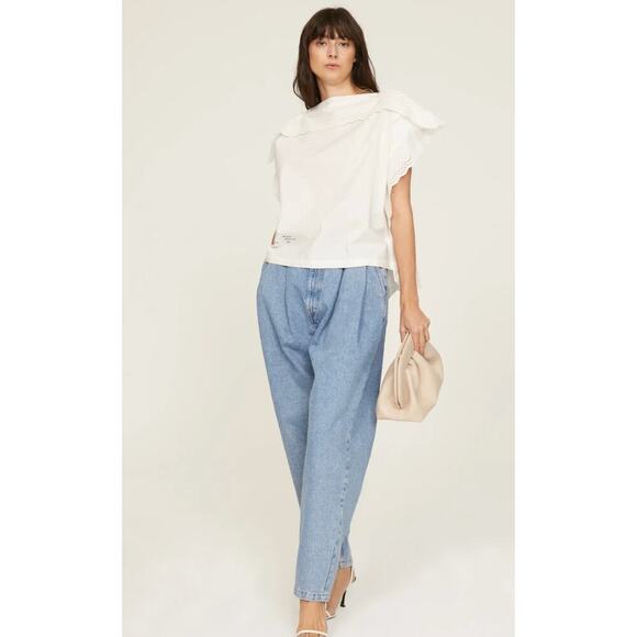 MM6 Maison Margiela EyeletCotton Boat Neck Top SZ 40